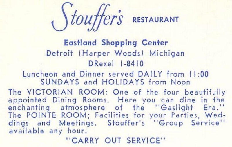 Eastland Center (Eastland Shopping Center, Eastland Mall) - Stouffers At Eastland Postcard